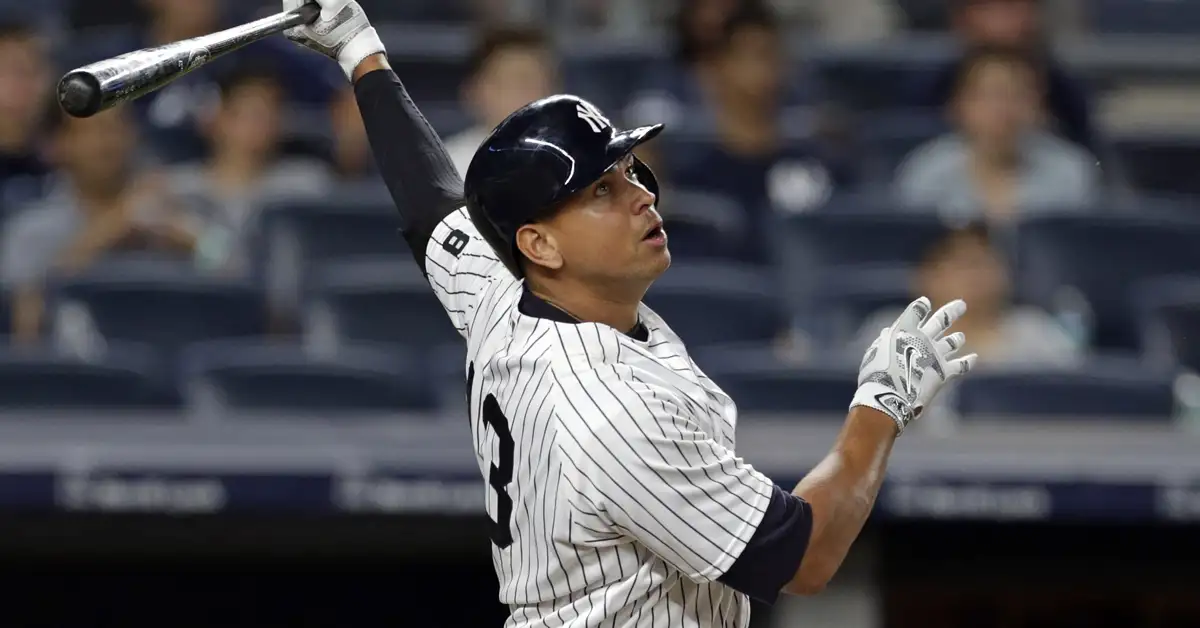 Alex Rodriguez of the New York Yankees takes a swing