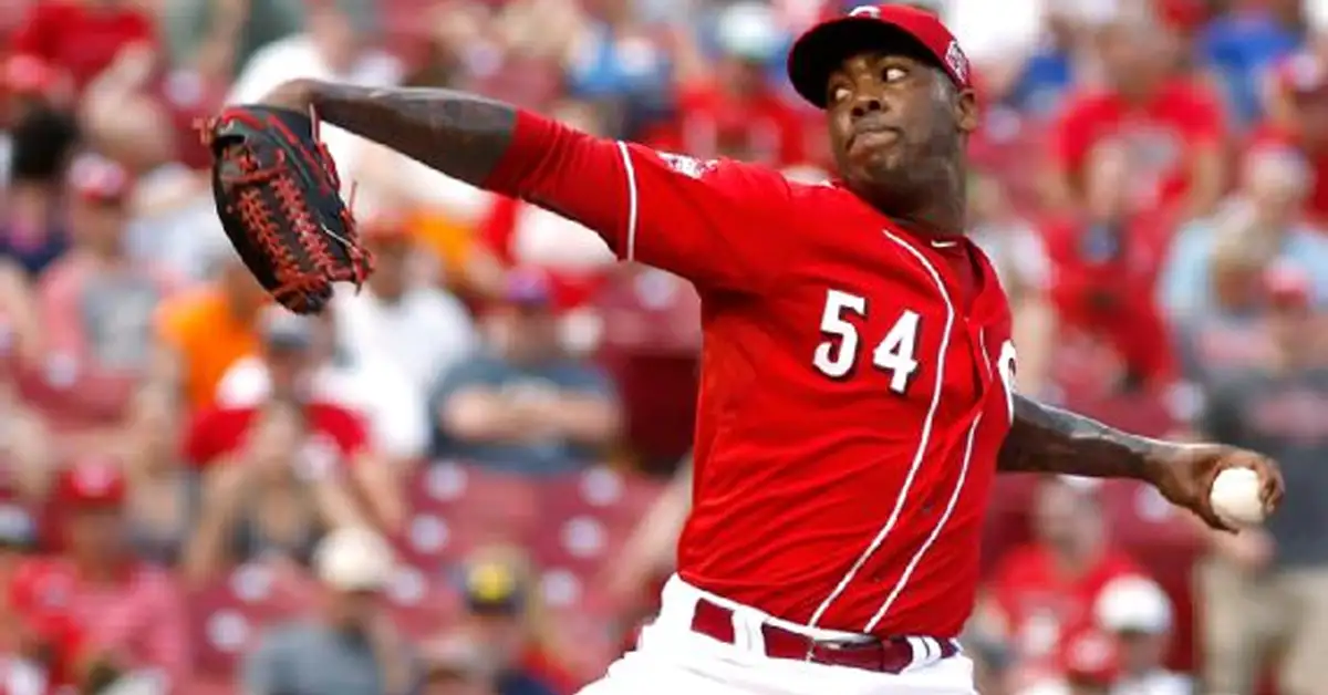 Aroldis Chapman, pitcher for the Cincinnati Reds